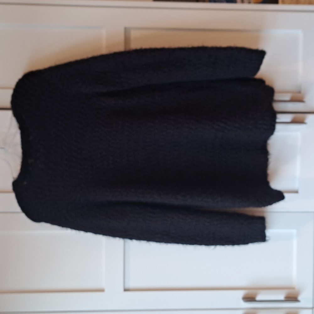 REACTION by Kenneth Cole Black Fuzzy Type  V-Neck Sweater - Picture 7 of 7